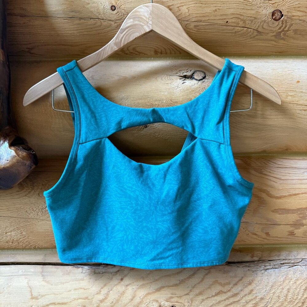 Lululemon Everlux Cut-Out Train Bra Medium Support in Teal Size 10